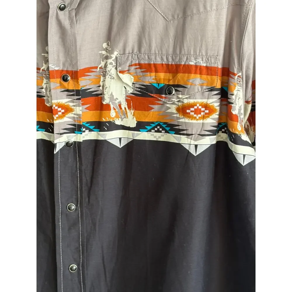 Roper Vintage Wear Snap Up Front  Rodeo Design Made in the USA Sz XXL - Picture 5 of 14